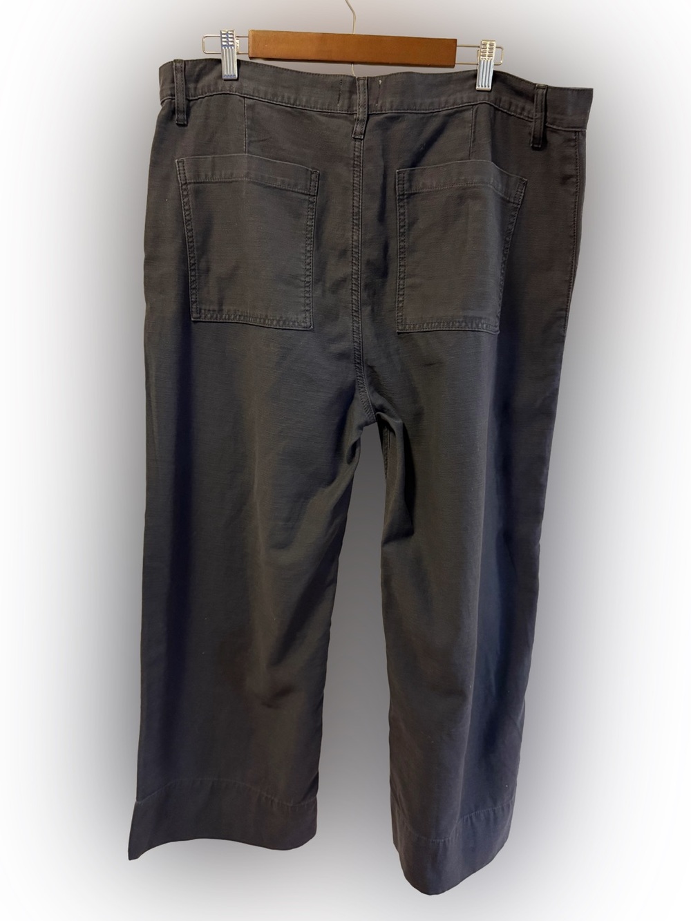 NWT Frame The 70s Cotton-Canvas Wide-Leg Pants, Size 33 - Picture 11 of 13